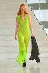 Saks Potts show — Copenhagen Fashion Week AW22 (looks: lime transparent dress, red hair)