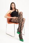 Modern Muse. Fiore AW 2021/22 lookbook (looks: green pumps, black sheer tights)