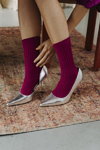 Party. Кампания Veritas 2022 (наряды и образы: свекольные трикотажные носки, серебряные шпильки)