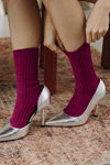 Party. Кампания Veritas 2022 (наряды и образы: свекольные трикотажные носки, серебряные шпильки)