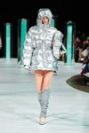 Stine Goya show — Copenhagen Fashion Week AW23 (looks: grey cotton leg warmers, silver jacket)