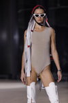 Pokaz Agne Kuzmickaite — Riga Fashion Week SS24 (ubrania i obraz: body beżowe)