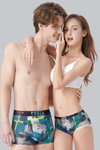 Caber underwear campaign. Part 1 (looks: multicolored underpants, multicolored briefs, white crop top)