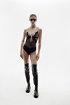 Кампания белья Chantelle X SS23 (наряды и образы: чёрные сапоги-чулки, чёрное гипюровое боди, солнцезащитные очки)