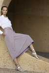 Gigue Limited Edition campaign (looks: white blouse, silver pumps, silver skirt)