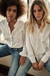 MOS MOSH SS 23 campaign (looks: white blouse, sky blue jeans)