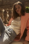 MOS MOSH SS 23 campaign (looks: sky blue jeans, white top)