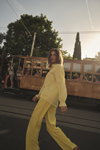 MOS MOSH SS 23 campaign (looks: yellow blouse, yellow trousers)