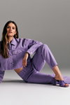 Denim Days. SiNSAY campaign (looks: lilac jean jacket, lilac jeans, lilac sandals)
