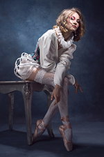 Anastasia. White hosiery photoshoot (looks: white openwork stockings, white blouse)