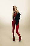 Red 2. Tights photoshoot