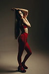 Red 2. Tights photoshoot